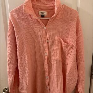 American Eagle Outfitters Pink button up